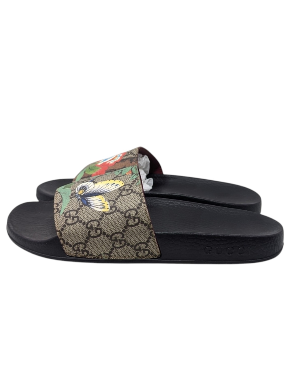 Gucci Tian Slides GG Supreme RARE Butterfly Floral Slide Sandals Size EU 39 - Picture 8 of 11